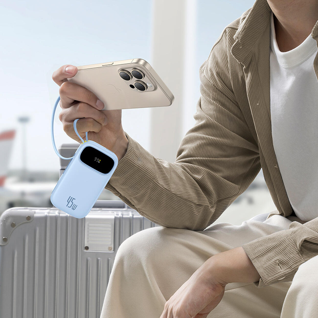 Powerbank Baseus 20000 mAh 45W USB-C USB-A kabel USB-C lightning 4/7
