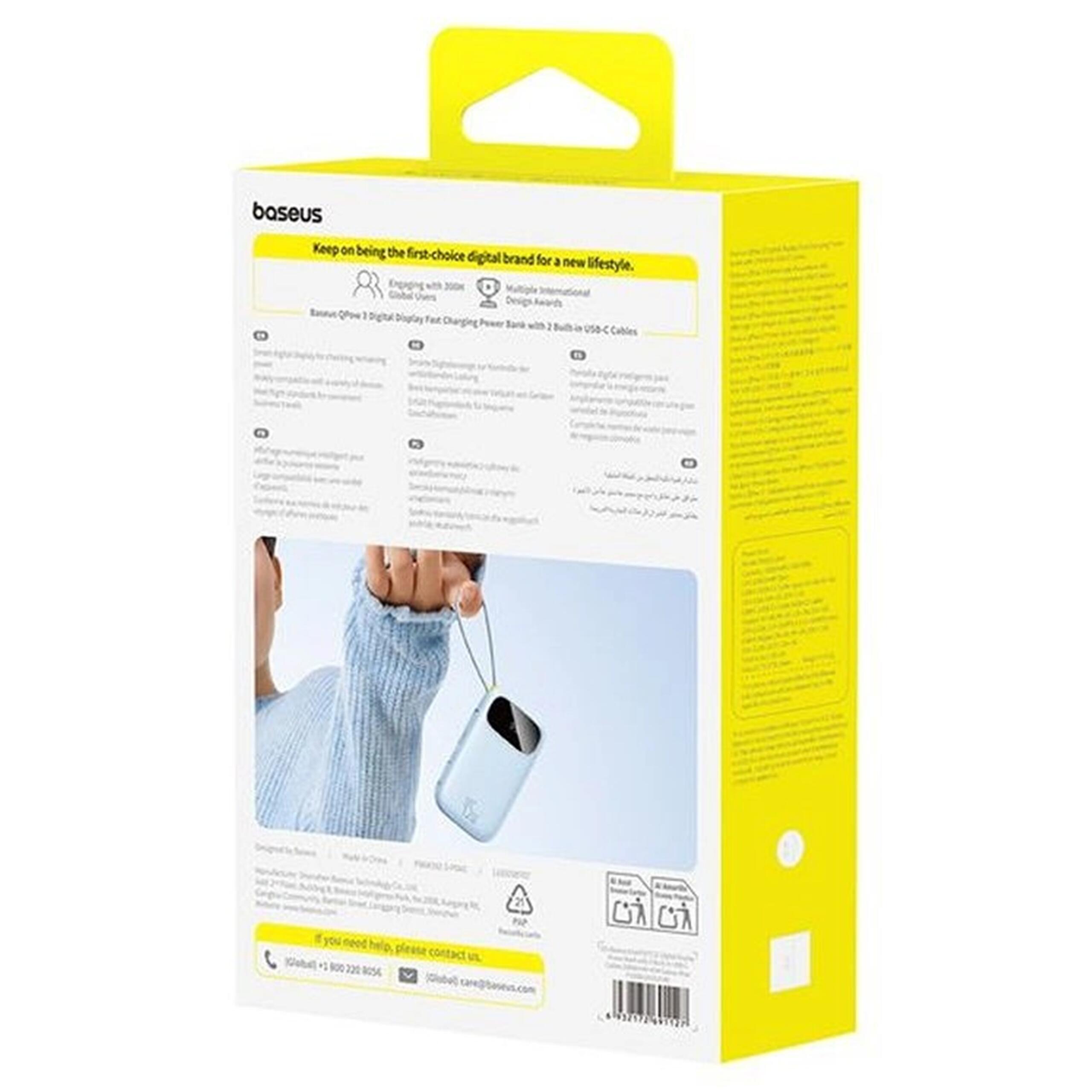 Powerbank Baseus 20000 mAh 45W USB-C USB-A kabel USB-C lightning 7/7