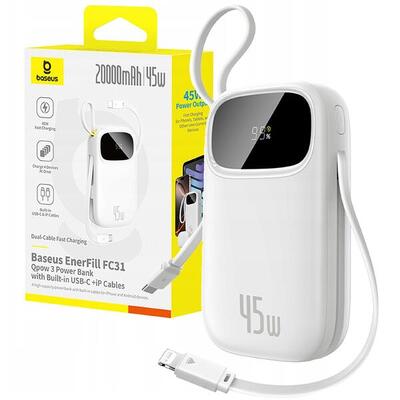 Baseus powerbank 20000 mah 45w usb-c lightning snel opladen