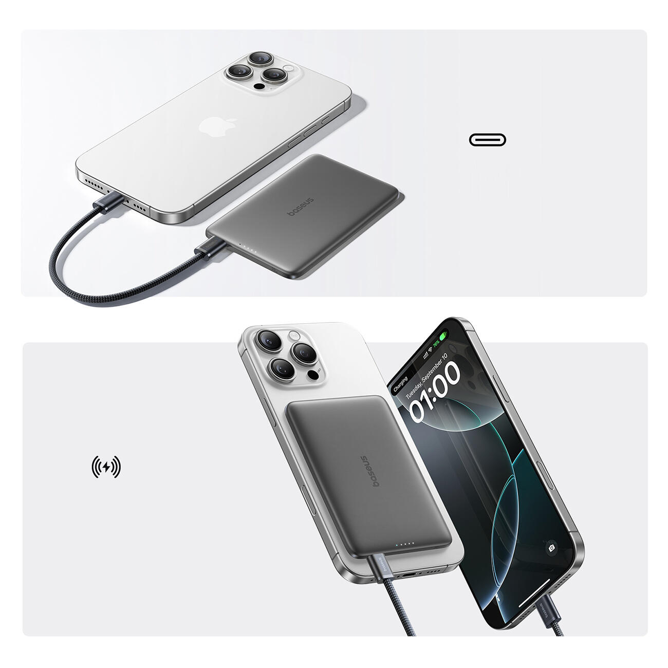 POWERBANK BASEUS 5000 mAh 20W MAGSAFE VELOCE + CAVO USB-C 6/7