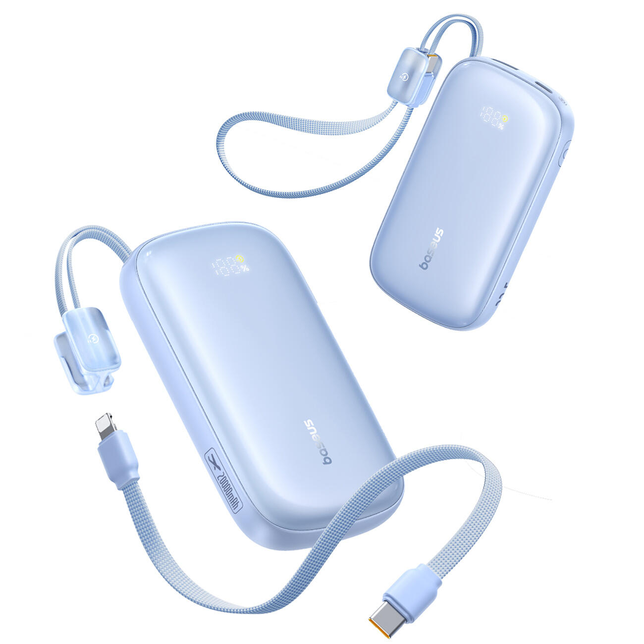 Powerbank Baseus 20000 mAh 22.5W USB-C USB-A z kablem 2w1 USB-C lightning 6/7