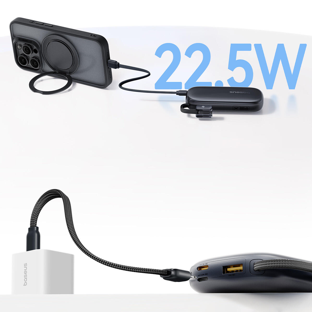 Power Bank Baseus 10000mAh 22.5W USB-C USB-A Lightning Ricarica Rapida 7/7