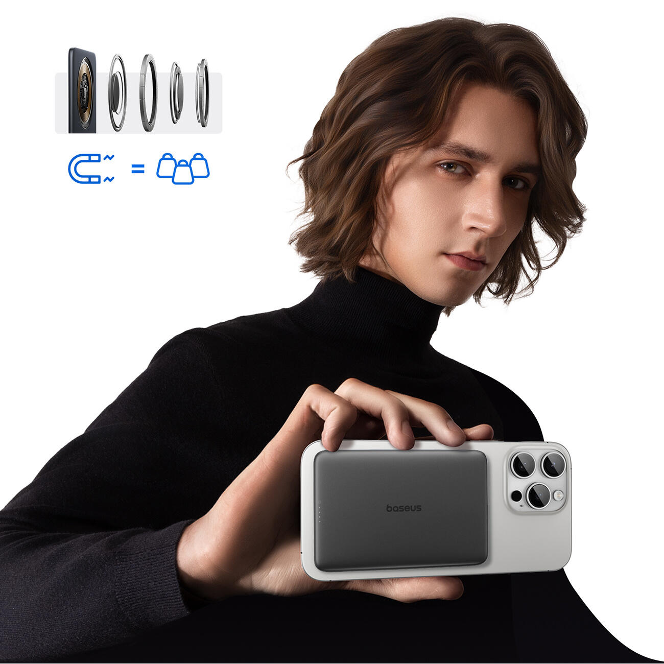 POWERBANK BASEUS 5000 mAh 20W MAGSAFE VELOCE + CAVO USB-C 5/7