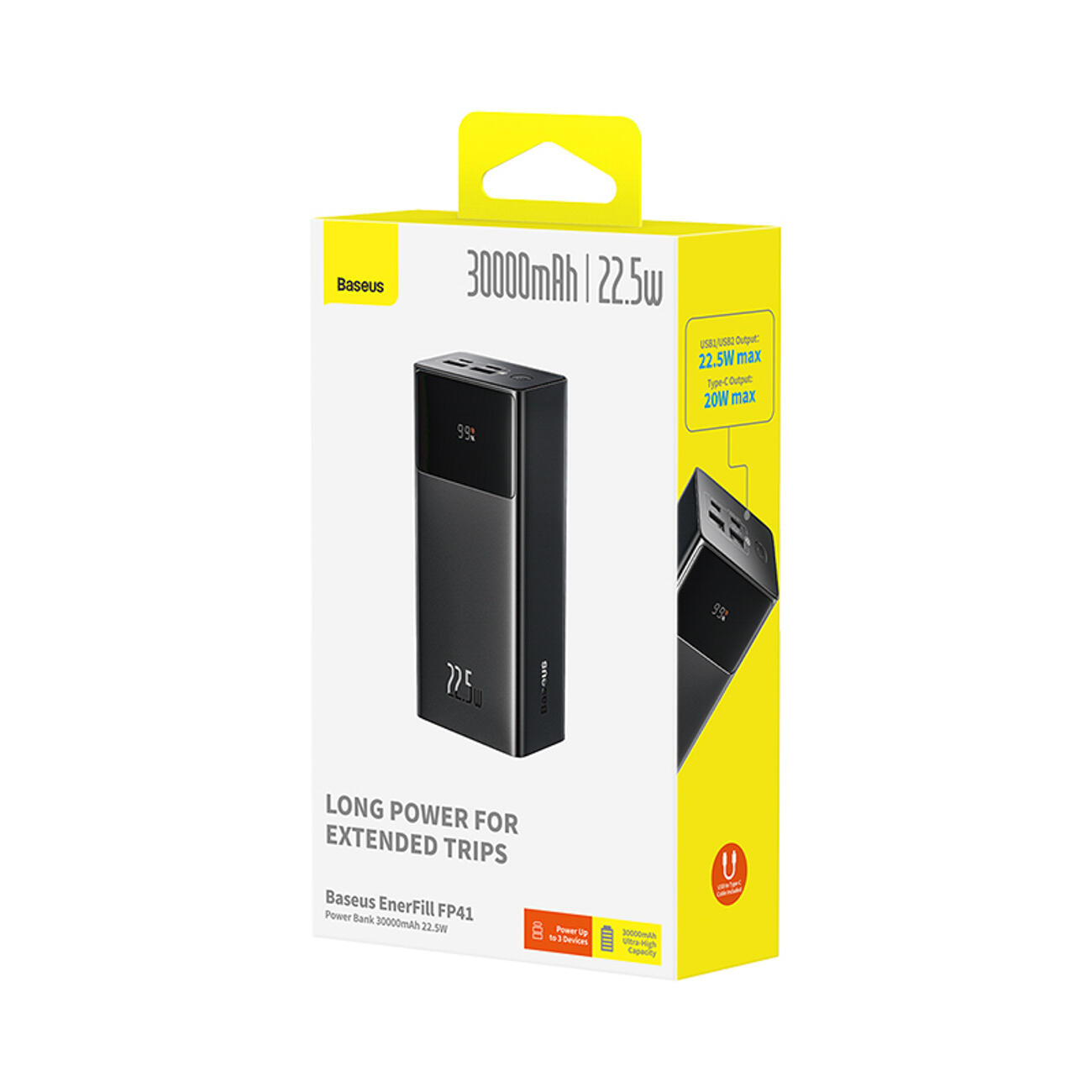 Baseus Powerbank 30000 mAh USB-C pd 22.5W z kablem 7/7