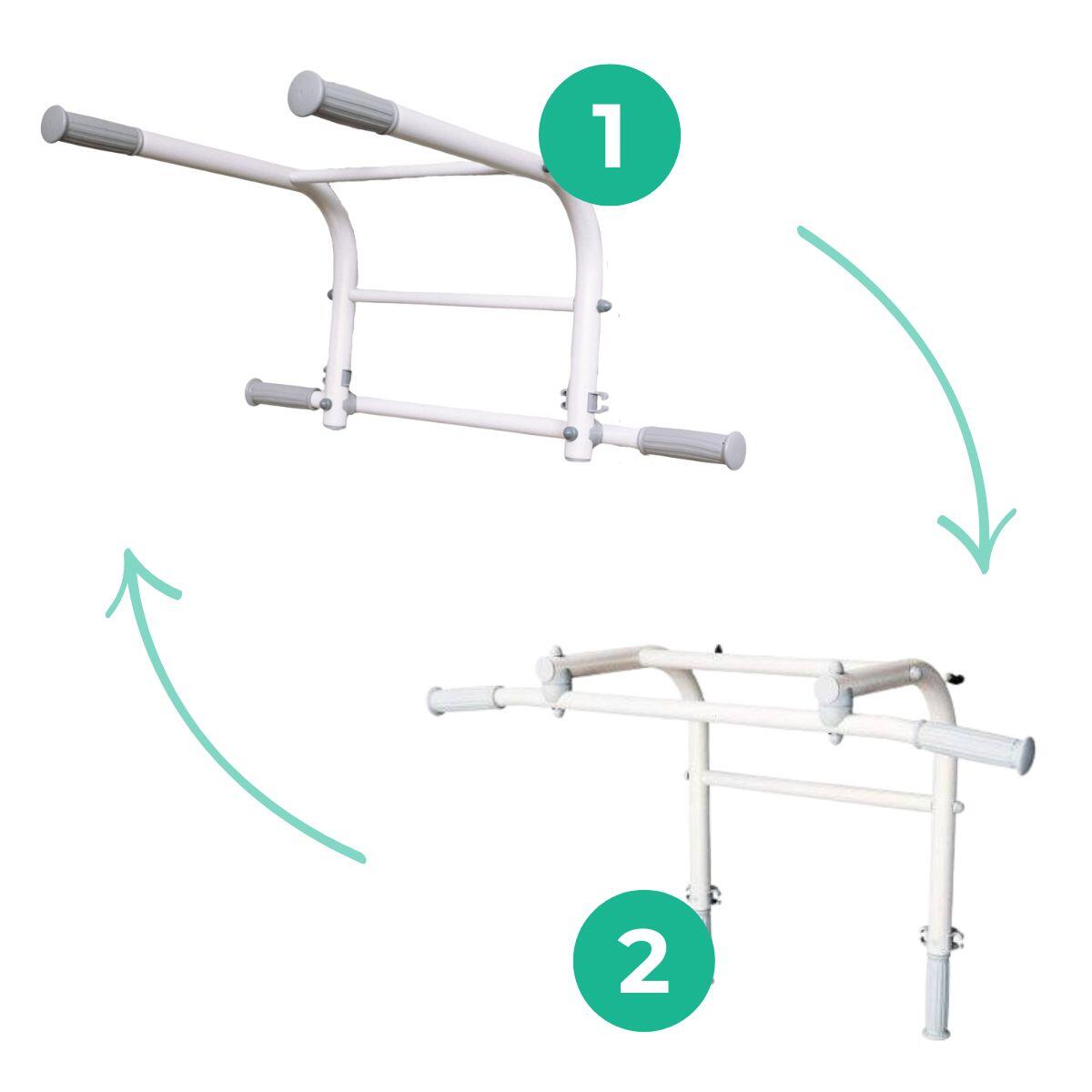 2-in-1 Klimmzugstange & Dip-Station Next Basic für Sprossenwand 6/7