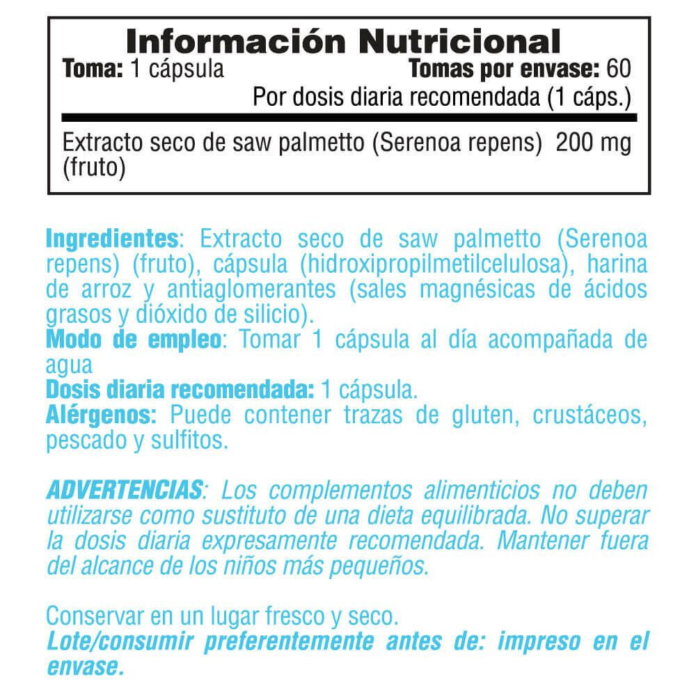 Saw palmeto 200mg - 60 vegetable capsules de Smart Supplements 4/5