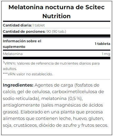 Nachtmelatonine (Melatonine) - 90 tabletten Scitec Nutrition 4/5