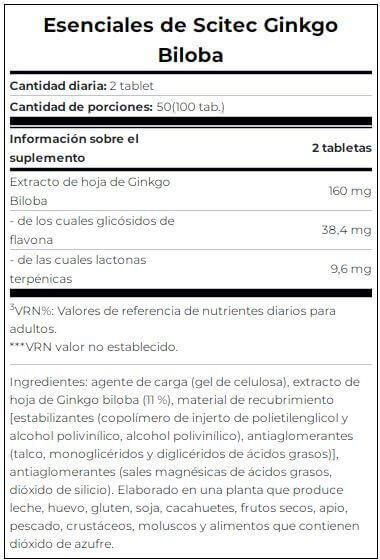 Ginkgo Biloba - 100 Comprimés 4/5
