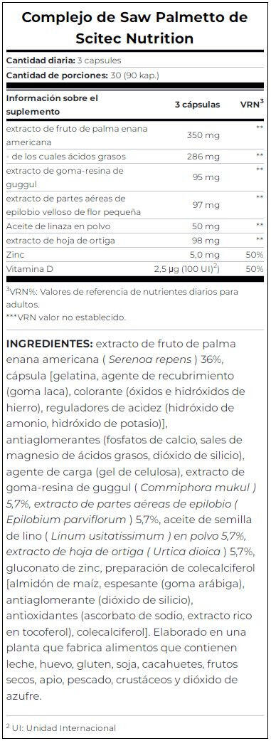 Saw Palmetto Complex - 60 capsules Scitec Nutrition 3/4