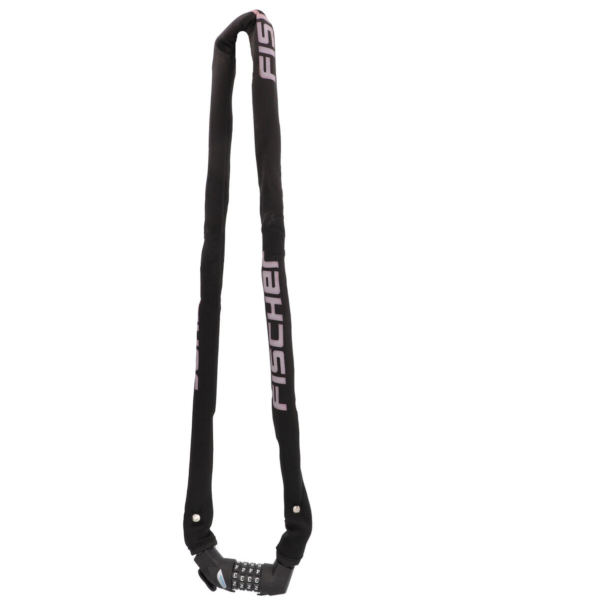 Kettenschloss Neopren 130cm 6mm Zahlen - schwarz 2/7