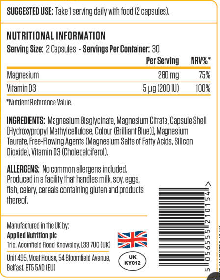 Vitamines/Minéraux - Magnesium & Vitamin D3 - 60 Gélules 3/3