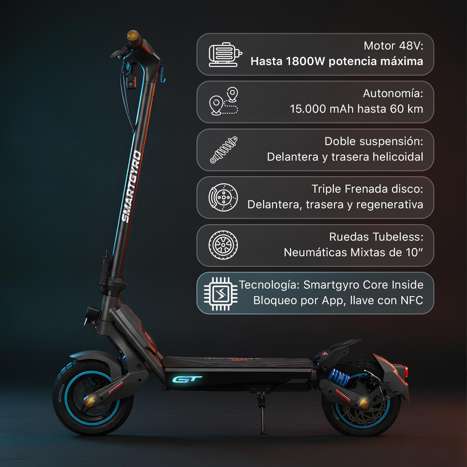Patinete eléctico smartGyro Rockway GT, Certificado DGT 2/7