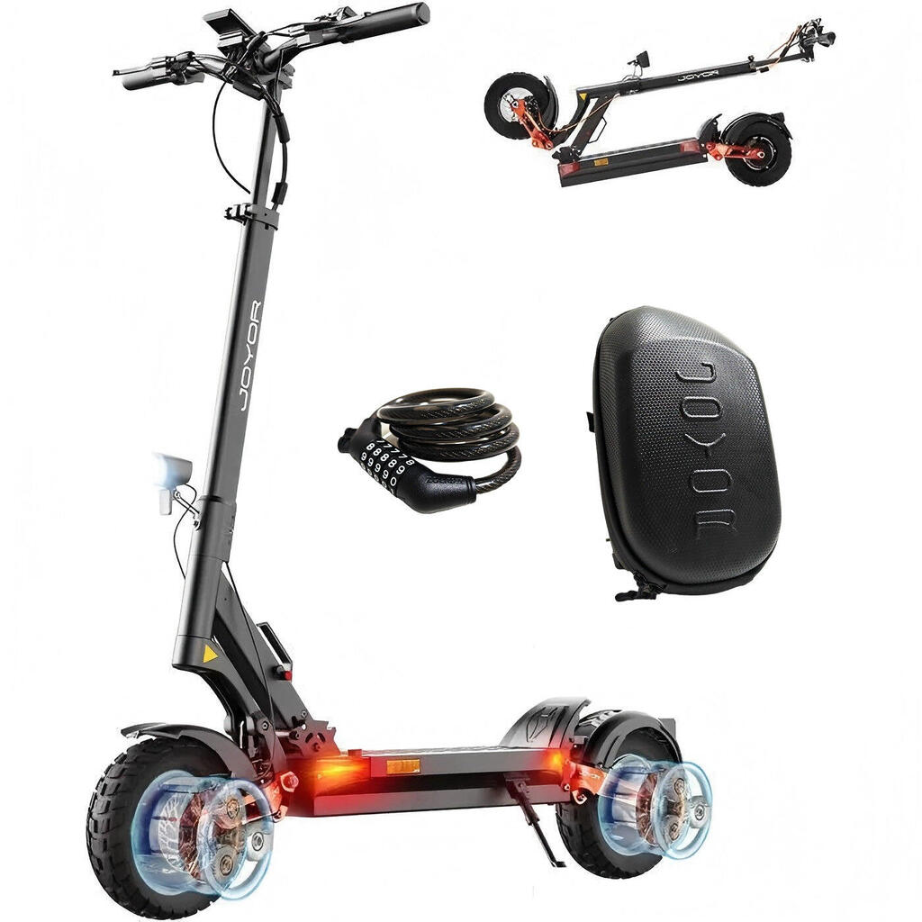 JOYOR T10 черен Скутер with Lock and Handlebar Bag