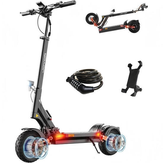 Trottinette JOYOR T10 Noir - Avec Cadenas à Code et Support Téléphone Inclus