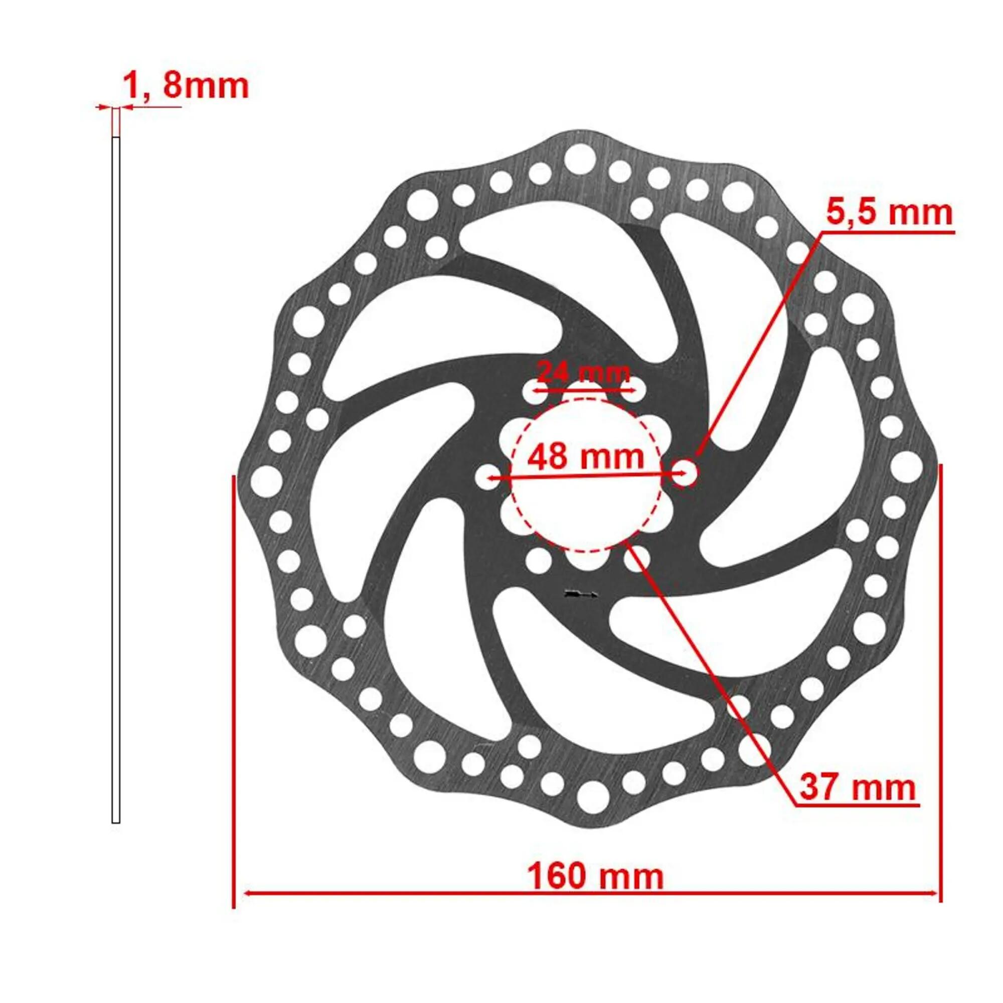 Disco de freno R6 160mm 6H plata - 48mm 2/4