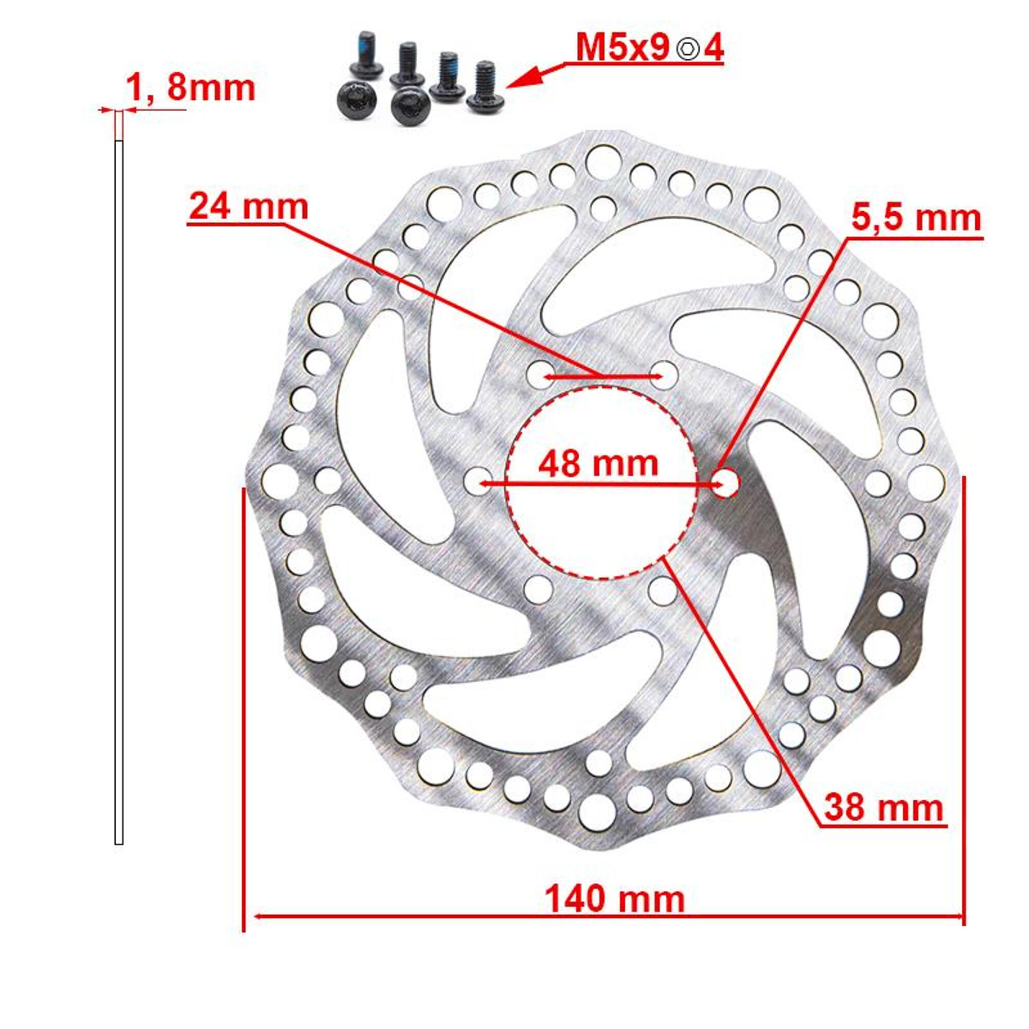 Disco de freno R6,2 140mm 6H plata - 48mm 2/3