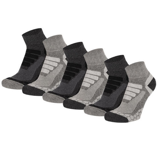 Xtreme Chaussettes de marche basses 6 paires Multi Grey