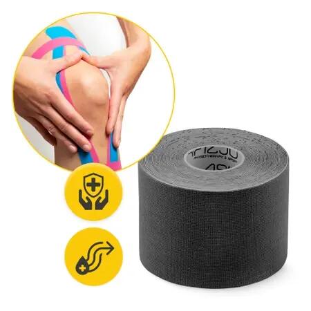 BANDE DE KINESIOLOGIE SPORT TAPE 5mx5cm noir 2/2
