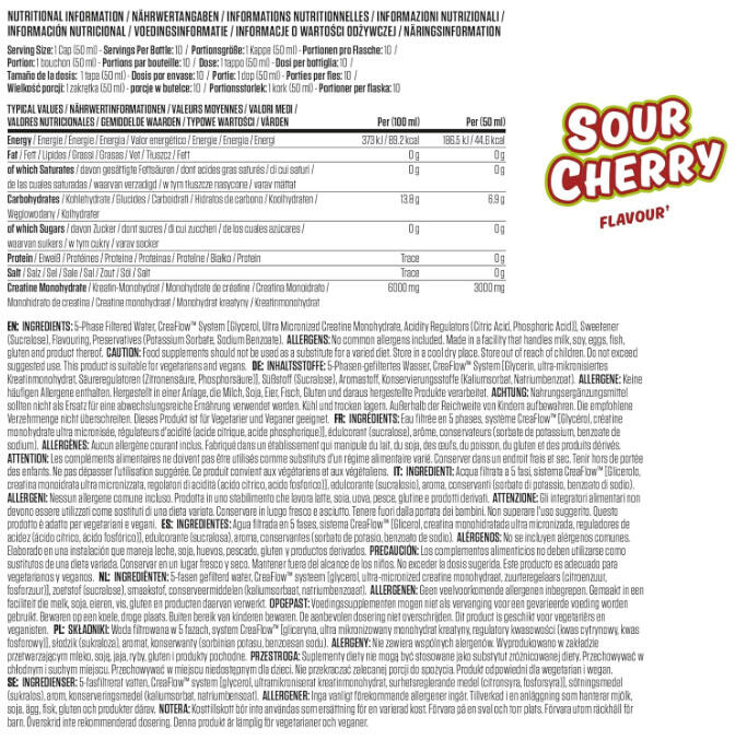 Créatine monohydrate - Creaflow® Liquid Creatine - Cerise Acidulée 500ml 3/3