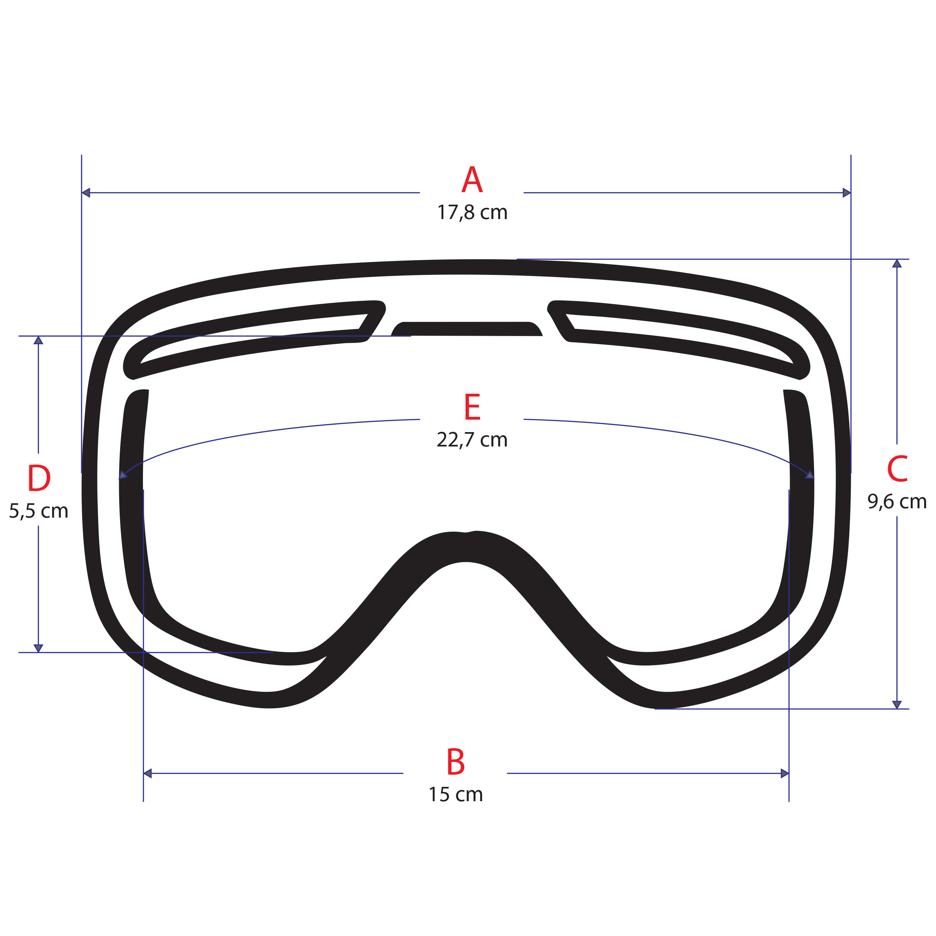 Óculos de esqui e snowboard X200 com lente fixada magneticamente 7/7