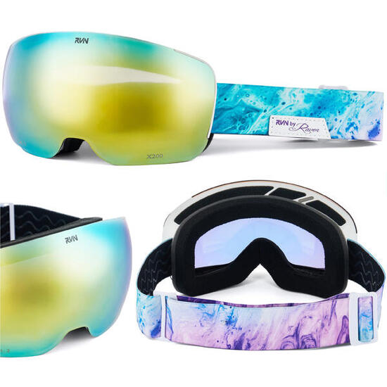 Occhiali da sci e snowboard X200 con visiera fissata magneticamente