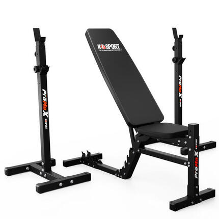 Hantelständer (2 Stück) + Hanteltrainingsbank I Squat Rack