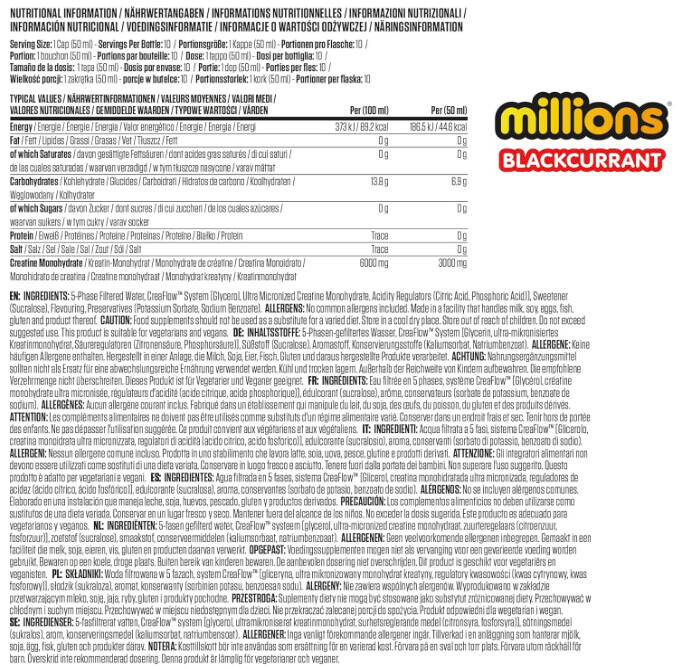 Créatine monohydrate - Creaflow® Liquid Creatine - Millions de Cassis 500ml 3/3