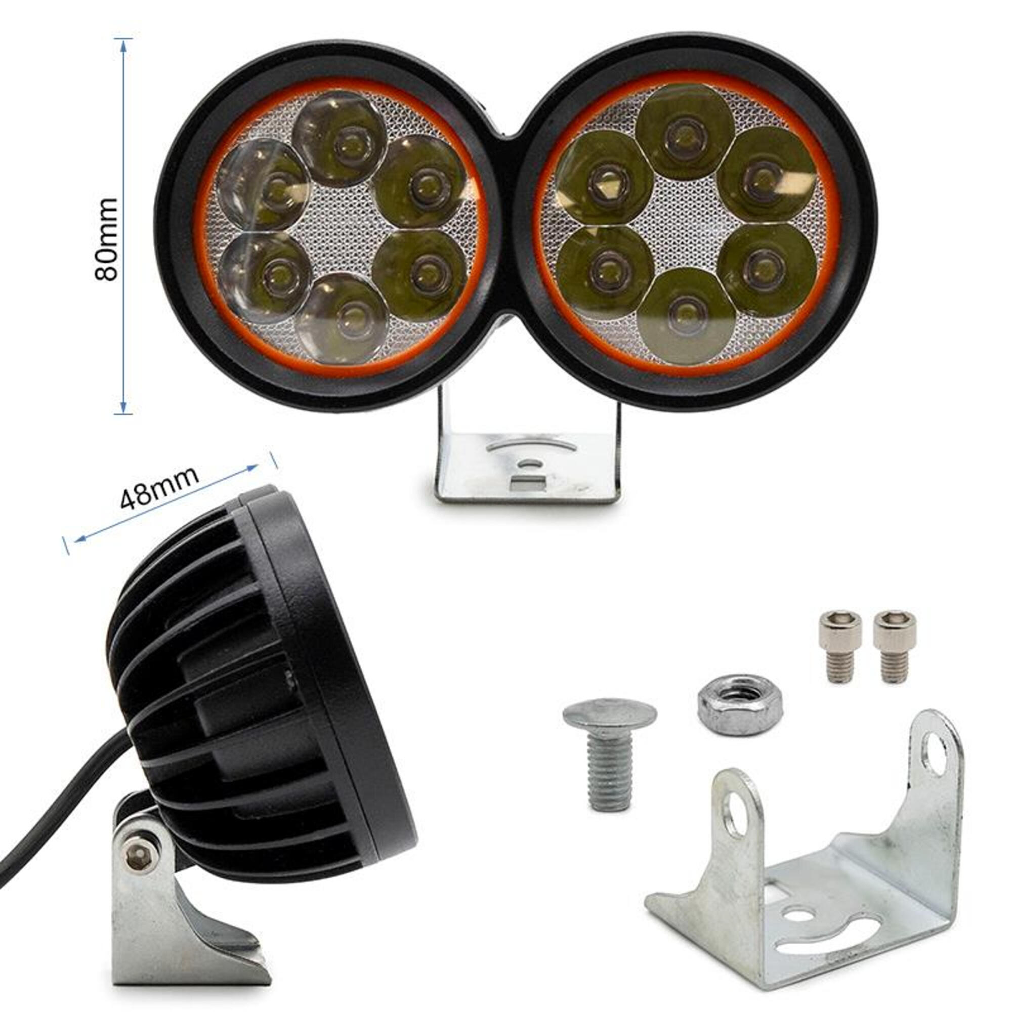 Luz delantera con doble foco led EWLM001 12/72V [Ewheel] 2/5