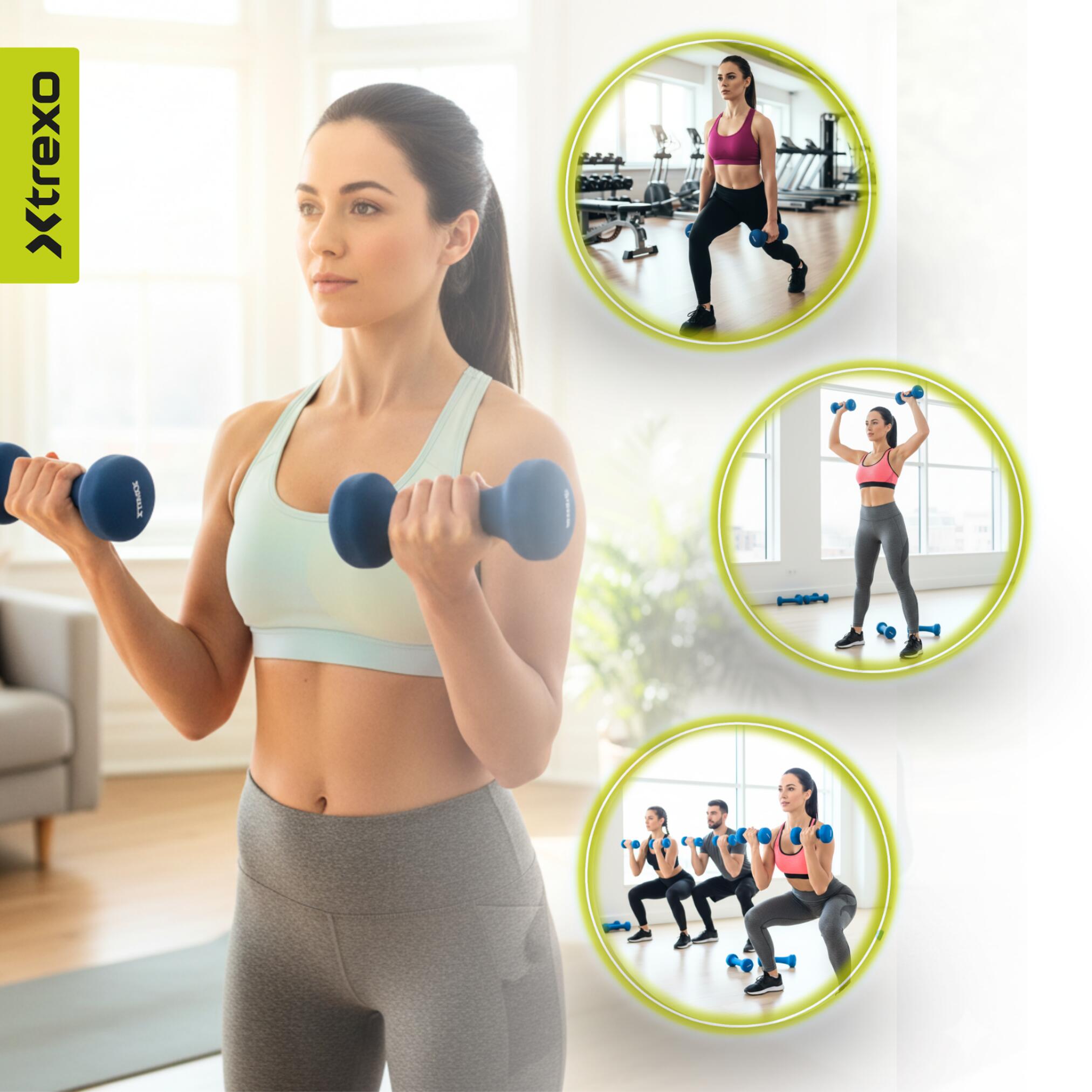 Neopreen halter XTREXO TX0-B4M010 2 kg 3/7