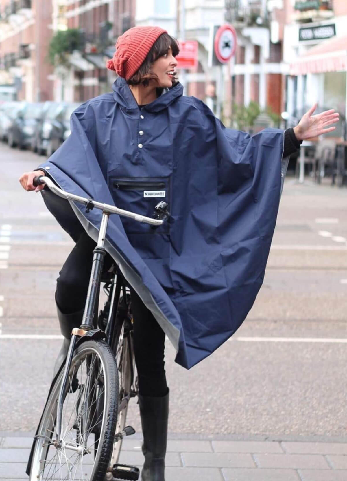 Poncho Ludowe Poncho Navy 3/7