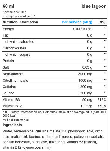 Pre-workout en shot - ABE Pre-Workout Shot - Lagon Bleu 3/3