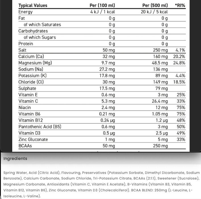 Électrolytes - BodyFuel Electrolyte & Vitamin Water - Framboise Bleue Glacée 3/3