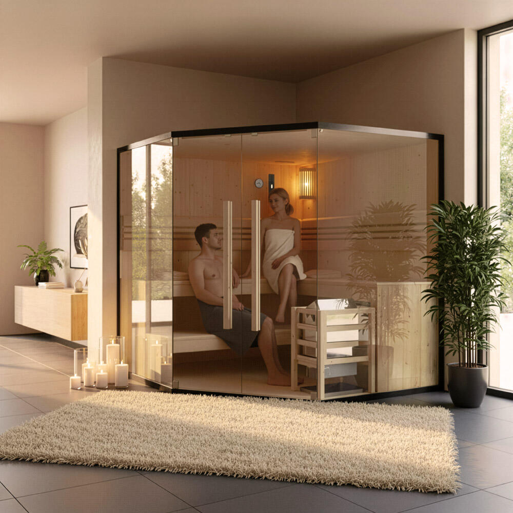 Traditionelle Sauna SHADOW XL BIG - 200 x 200 cm für 6 Personen 3/7