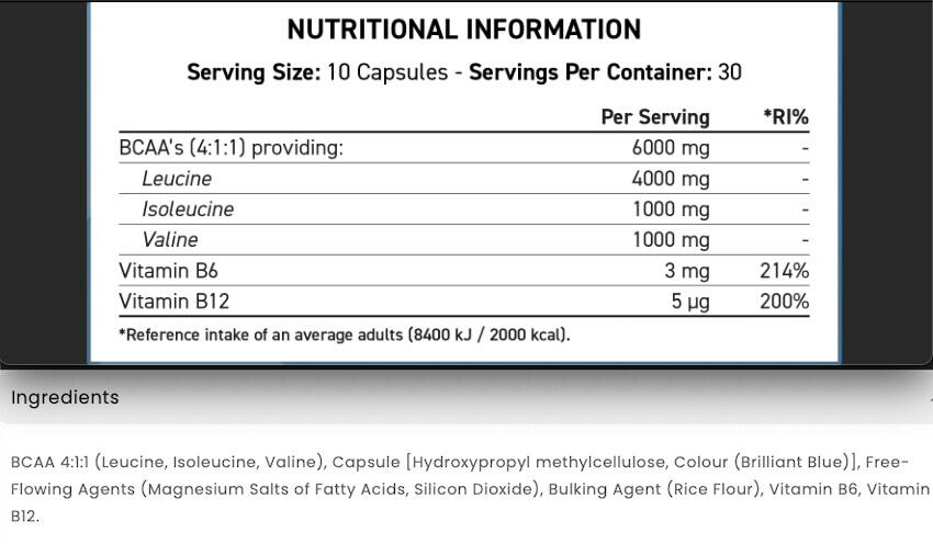 BCAA en gélules - BCAA 6K - 300 Gélules 3/3