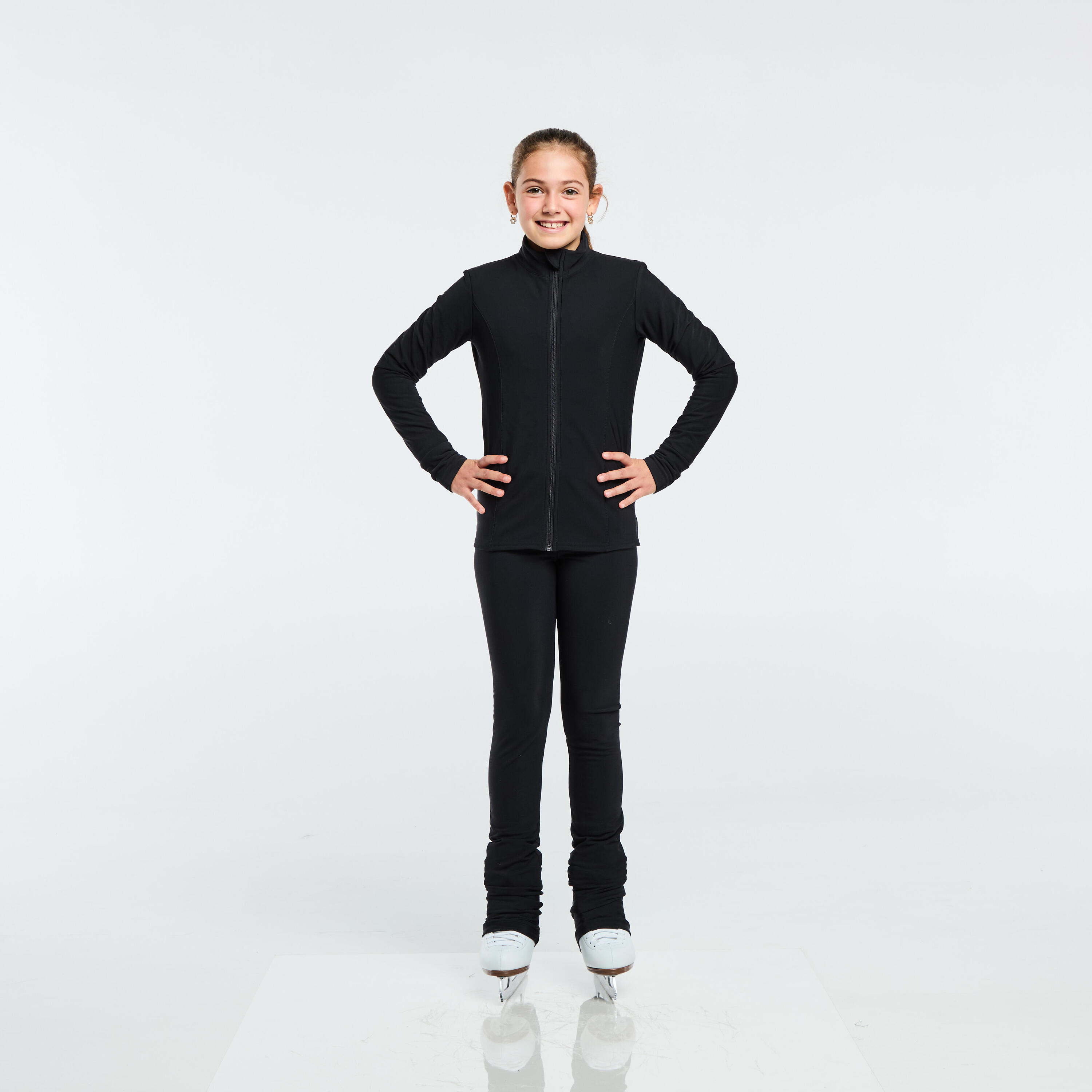 Technische Eislaufjacke mit Fleecefutter für Kinder - Schwarz 3/6