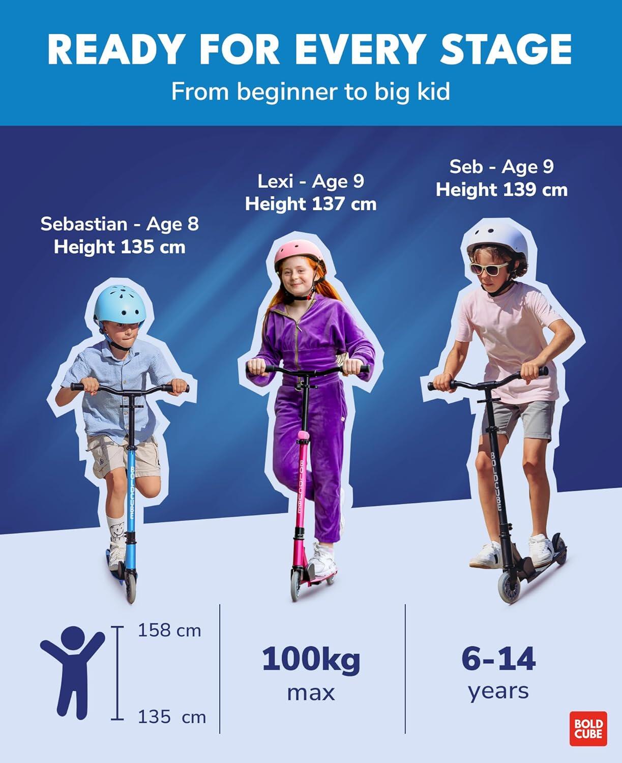 BOLDCUBE Deluxe trottinette 2 roues pliable bleu saphir 3/7