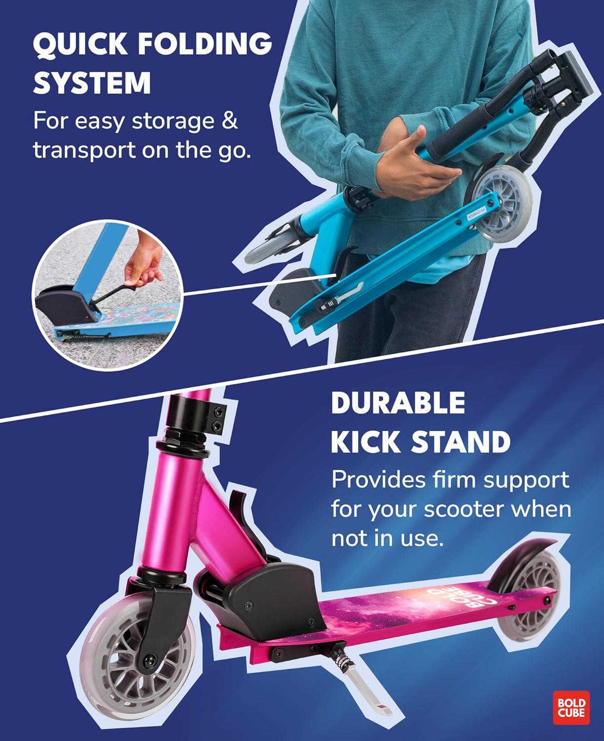 BOLDCUBE Deluxe trottinette 2 roues pliable bleu saphir 4/7