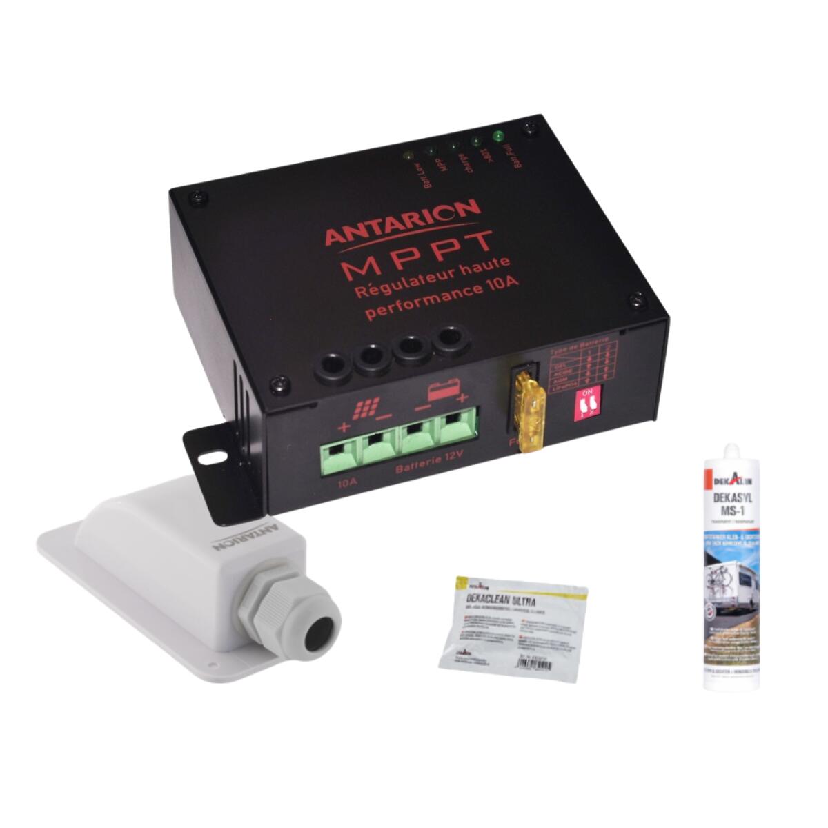 PACK ANTARION Panneau solaire Monocristallin 120W + Régulateur MPPT 10A + Kit 3/4