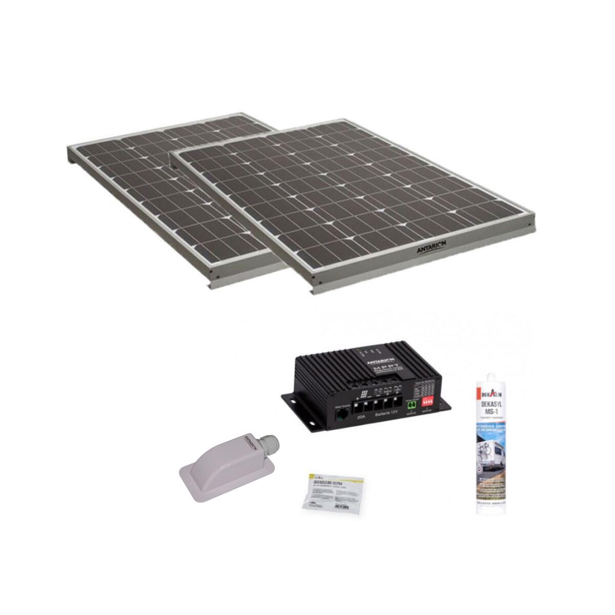 Antares - Pack 2x Panneaux Solaires 140w + Kit De Pose Solaire Avec Régulateur Mppt 20a - Panneau Solaire - Taille Unique - Decathlon