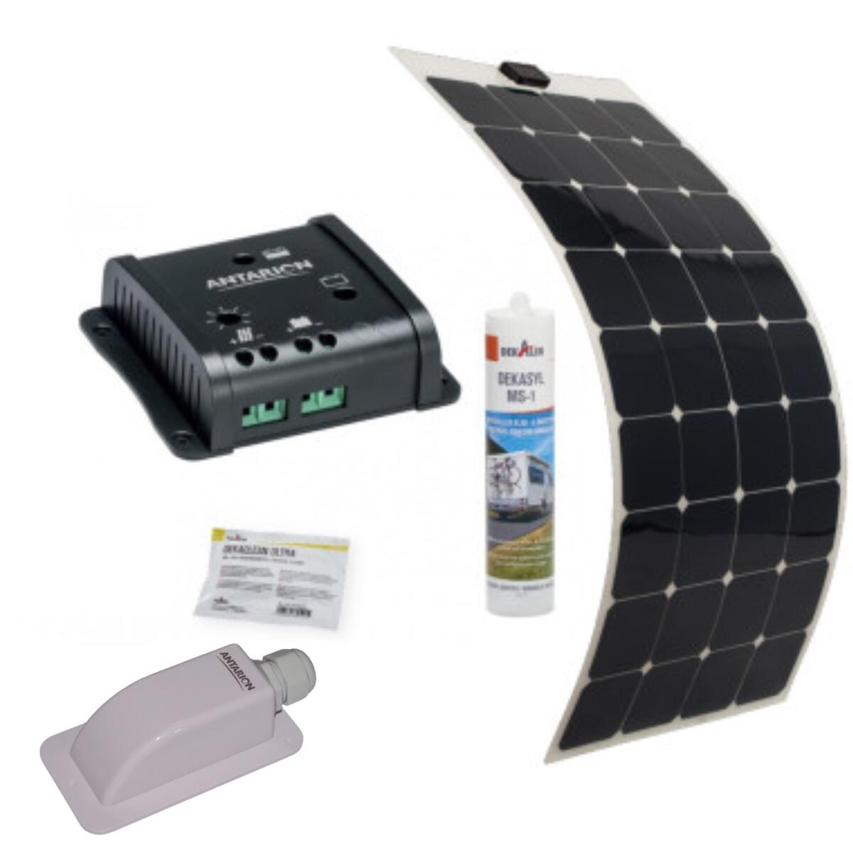 PACK ANTARION Pannau Solair Soupl 150W Ultra Légr + Régulatur D Charg Blutooth + Kit D Pose 3665476572023