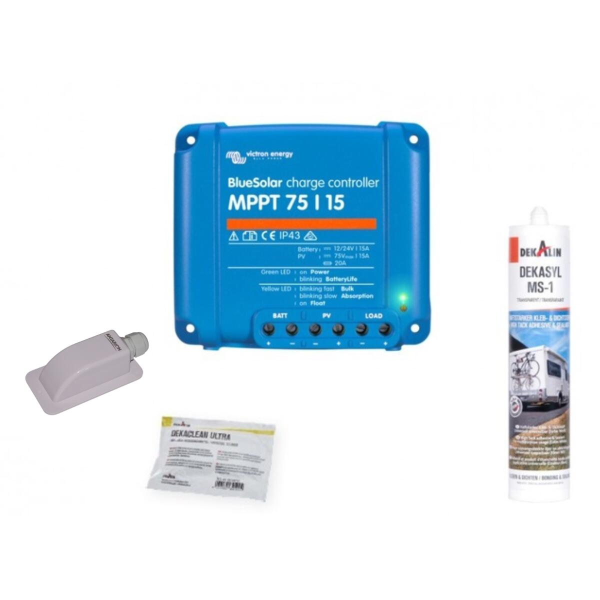 Pack ANTARION Panneau Solaire 120W Camping-car + Régulateur Solaire Victron 15A 3/4