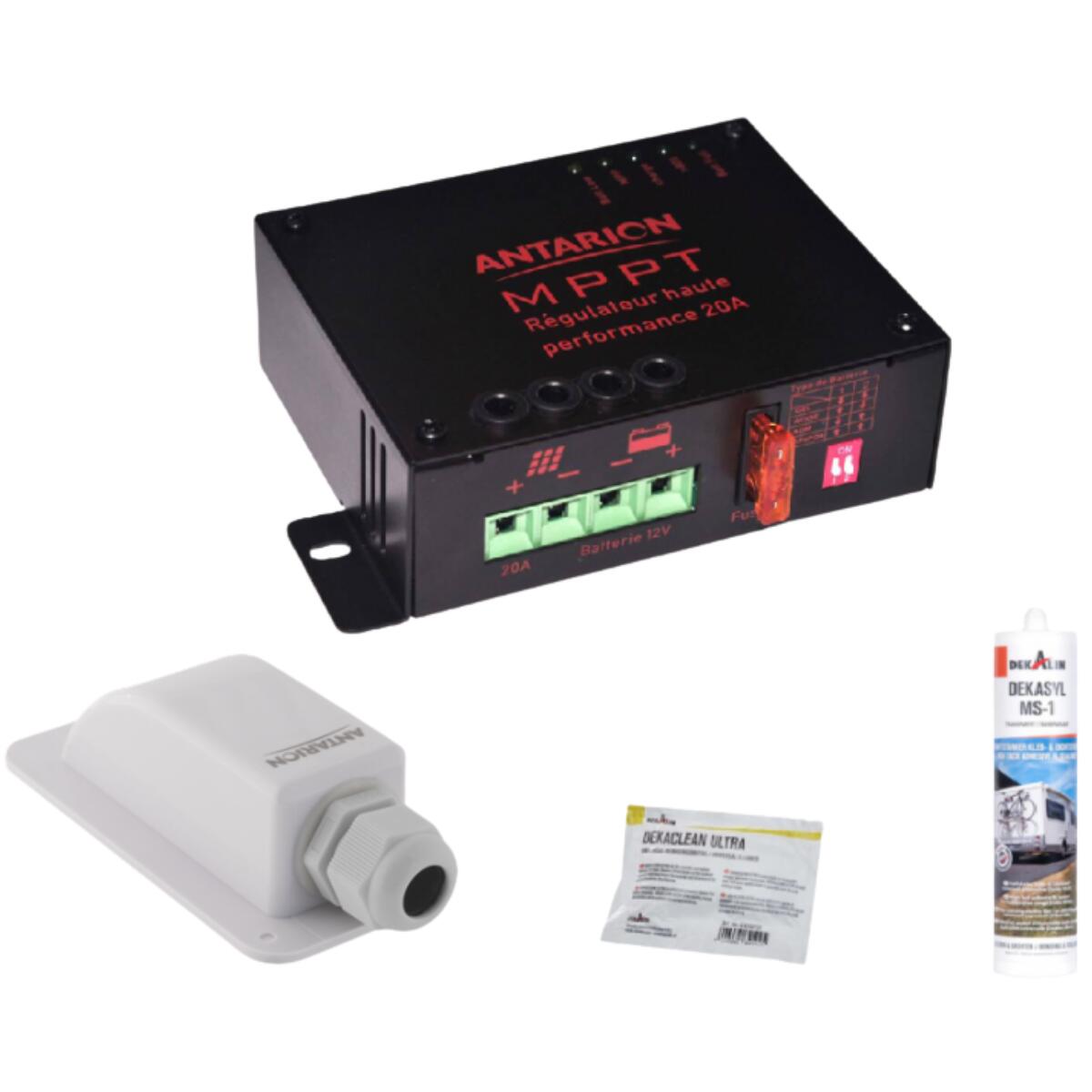 PACK ANTARION Panneau solaire All Black 220W + Régulateur MPPT 20A + Kit de 3/4
