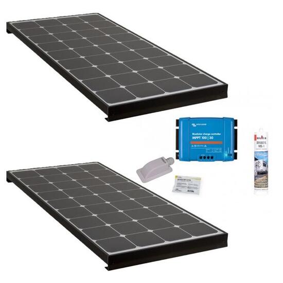 PACK 2xANTARION BLACK BOOSTER 170W Seul Panneau solaire Camping Car + Kit de