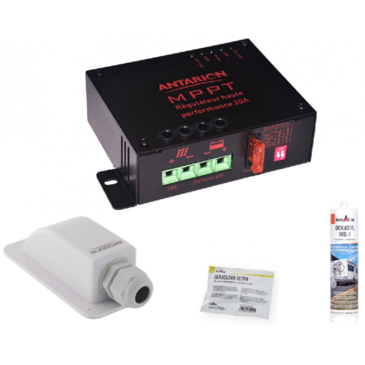 PACK ANTARION Panneau solaire Monocristallin 190W + Régulateur MPPT 20A + Kit 3/3