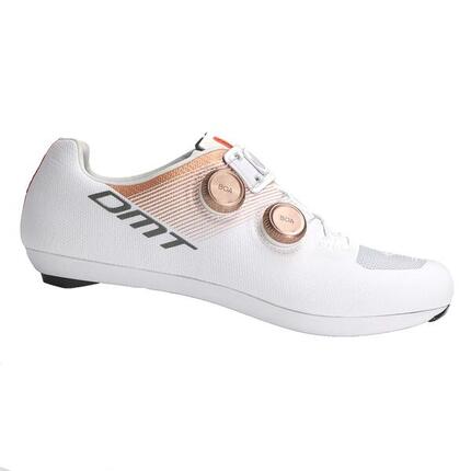 Chaussures de route DMT KR0 Evo Blanc/Brun — BOA Li2, Tricot 3D Ingénierie