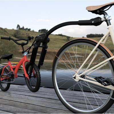 Barre de remorquage vélo NOIR assemblée - Pour vélos de 10 à 20" 4/4