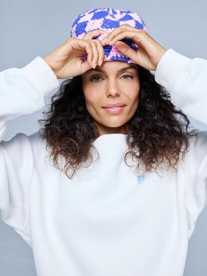 Bonnet - Femme - Checkerboard - Rose poudré