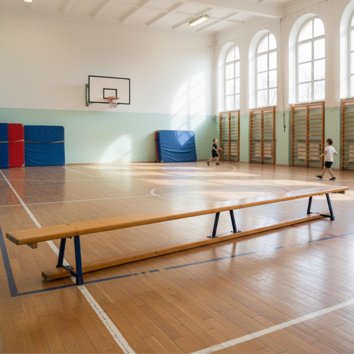 3m Holz-Schwedenbank für Gymnastikübungen Omada 3/3
