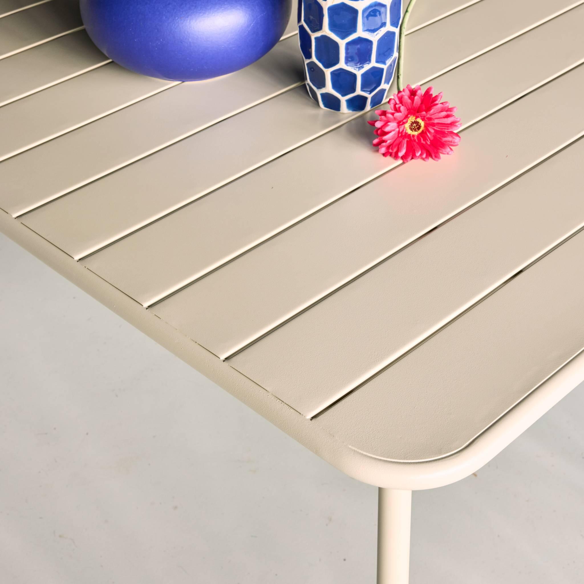 Tavolo da giardino in metallo, 6-8 posti a sedere, Beige 4/5