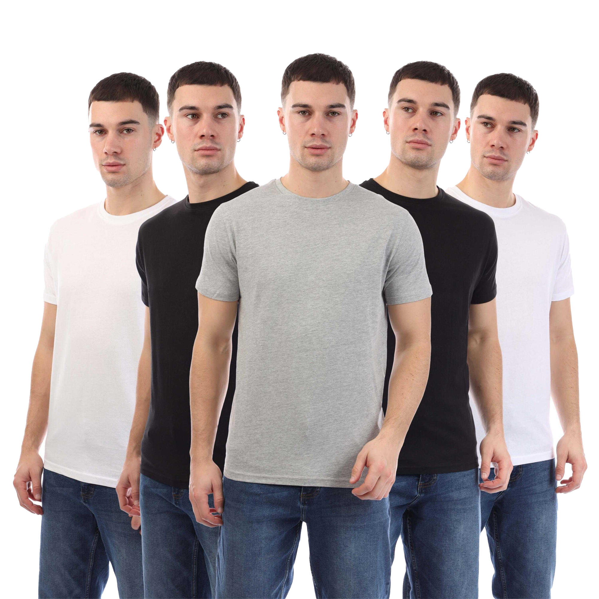 Duck and Cover Mens Caplaz Sleeve Print T-Shirt (Pack of 5)